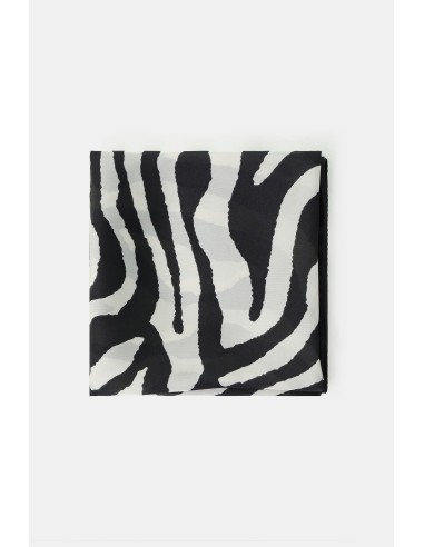 Foulard com estampa zebrada, bainha rematada, leve Please