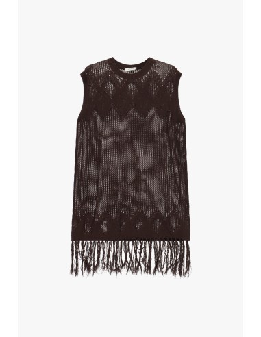 Vestido curto em malha com franjas Dixie