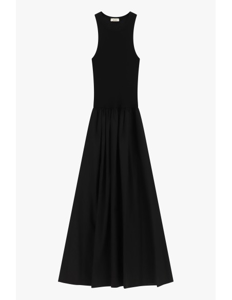 Vestido longo sem mangas com saia ampla Dixie