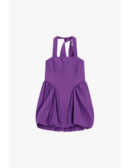 Vestido Curto Com Alças Largas E Barra Em Balão Dixie