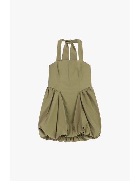 Vestido Curto com Alças Largas e Barra em Balão Dixie