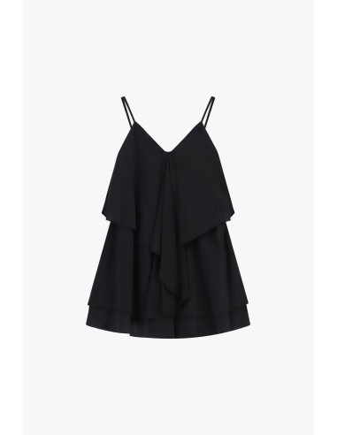 Vestido Curto com Folhos e Alças Finas Dixie