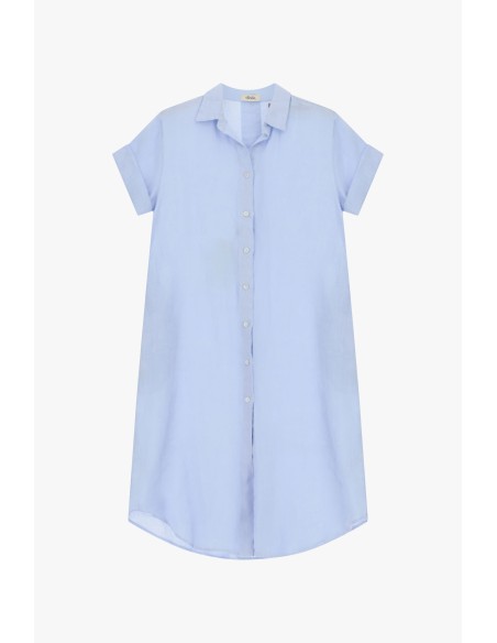 Vestido midi com botões e mangas curtas viradas Dixie