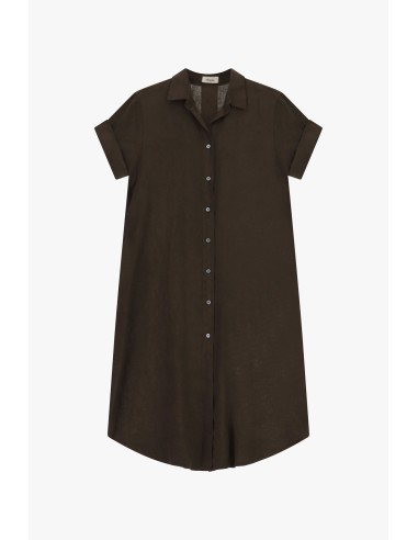 Vestido Midi Com Botões E Mangas Curtas Viradas Dixie