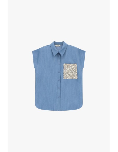 Camicia Senza Maniche Con Tasca Paillettes Frontale Dixie - Vestiti...