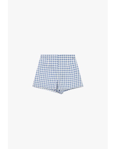 Shorts de Cintura Alta aos Quadradinhos Gingham Dixie