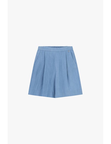 Shorts de corte regular com pences e cintura elástica Dixie