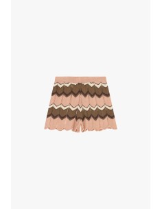 Calções jacquard às riscas zigzag e com bordo ondulado Dixie