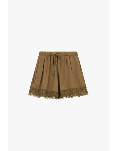 Shorts Regular Fit com Borda em Renda Sangallo Dixie
