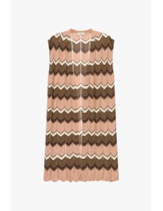 Gilet Senza Maniche Con Motivo Zigzag E Bordo Ondulato Dixie - Vest...
