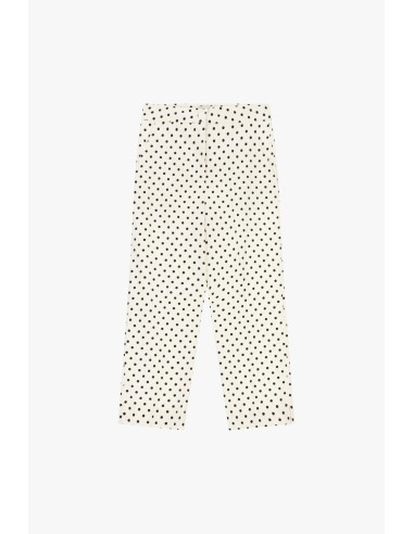 Calças cropped às bolinhas com cintura regular Dixie
