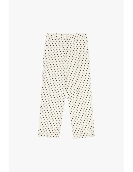 Calças cropped às bolinhas com cintura regular Dixie