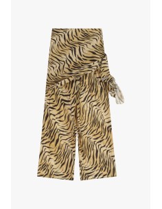 Pantaloni Palazzo Stampa Animalier Fiocco Laterale Dixie - Vestiti ...