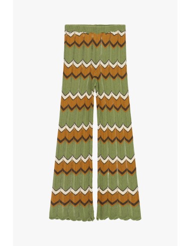 Calças Flare con Motivo Chevron Trabalhado Dixie