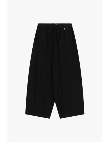 Calças palazzo cropped com elástico e cordão Dixie
