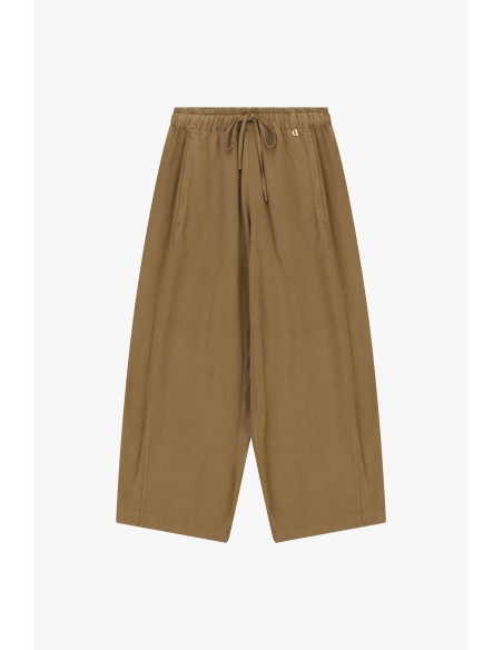 Calças Palazzo Cropped com Elástico e Cordão Dixie