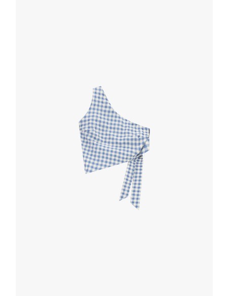 Top Monospalla A Quadretti Con Nodo Laterale Dixie - Vestiti Firmat...