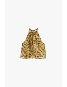 Top Morbido Fantasia Animalier Con Scollo Arricciato Dixie - Vestit...