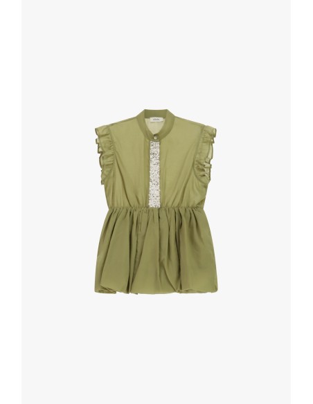 Top com Folhos e Detalhes Decorativos Frontais Dixie
