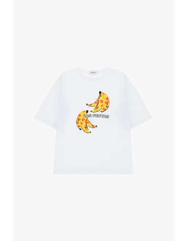 T-shirt de manga curta com estampa de bananas e escrita Dixie