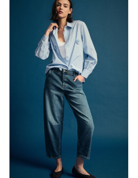 Jeans de Perna Larga com Corte Balão Please