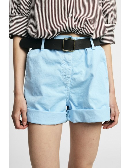 Shorts de corte regular com cintura e dobra na barra Please