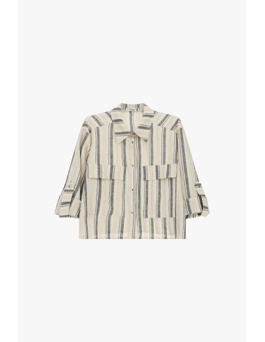 Camicia A Righe Con Tasche Frontali E Maniche Arrotolabili Please -...