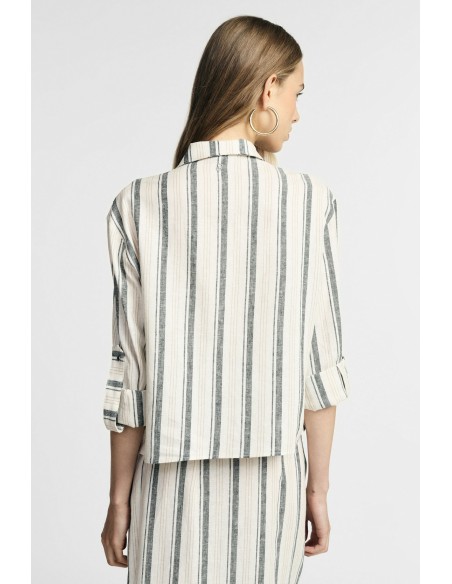 Camicia A Righe Con Tasche Frontali E Maniche Arrotolabili Please -...