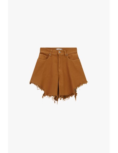 Shorts de corte regular com bainha desfiada e cinco bolsos Please