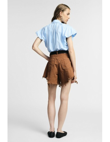 Shorts Regular-Fit com Barra Desfiada e Cinco Bolsos Please