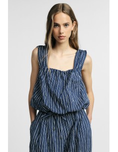 Top Cropped A Righe Con Spalline Larghe Please - Vestiti Firmati Li...