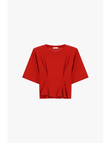 T-shirt com mangas largas e pregas frontais Dixie