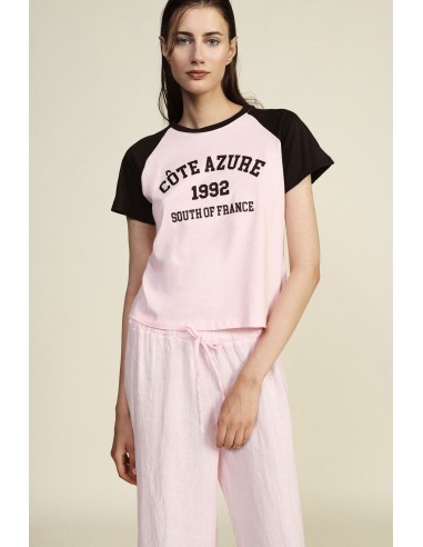 T-shirt com mangas raglã e estampa frontal Dixie