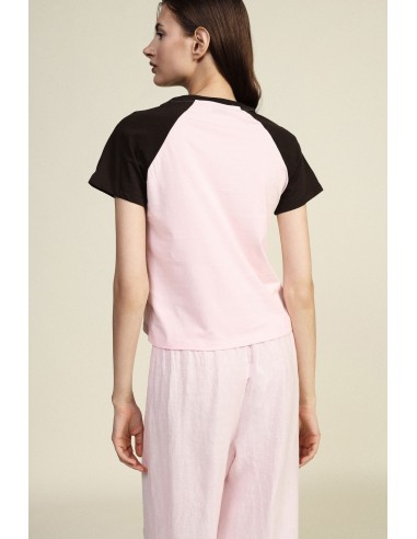 T-shirt com mangas raglan e estampa frontal Dixie