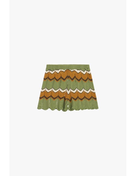 Shorts Jacquard A Righe Zigzag E Bordo Smerlato Dixie - Vestiti Fir...