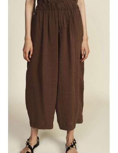 Calças Palazzo Cropped com Cintura Elástica Dixie