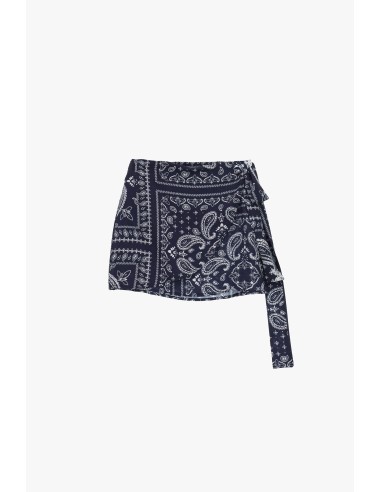 Saia Curta Estampada Bandana com Nó Lateral Dixie