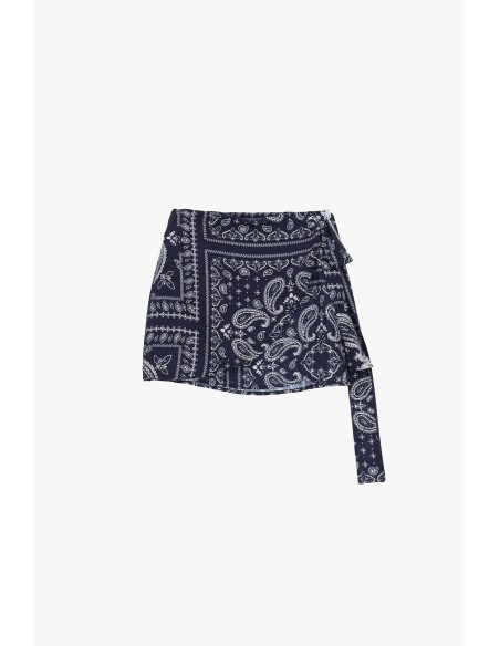 Saia Curta Estampada Bandana com Nó Lateral Dixie