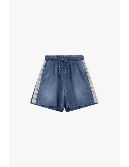 Shorts Regular-Fit com bandas laterais estampadas Please