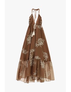 Vestido longo com bordado floral e tiras Dixie 2