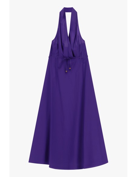 Vestido longo com decote halter e cinto Dixie