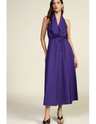 Vestido longo com decote halter e cinto Dixie