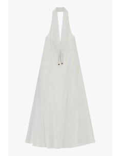 Vestido longo com decote à americana e cinto Dixie 2