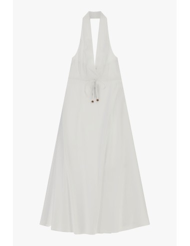 Vestido longo com decote halter e cinto Dixie