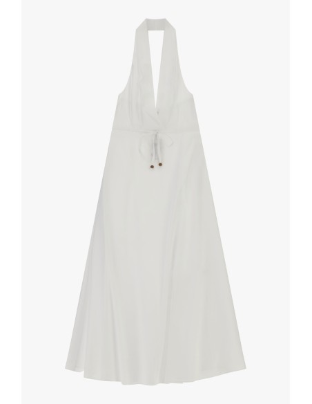 Vestido longo com decote halter e cinto Dixie