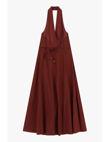 Vestido longo com decote halter e cinto Dixie