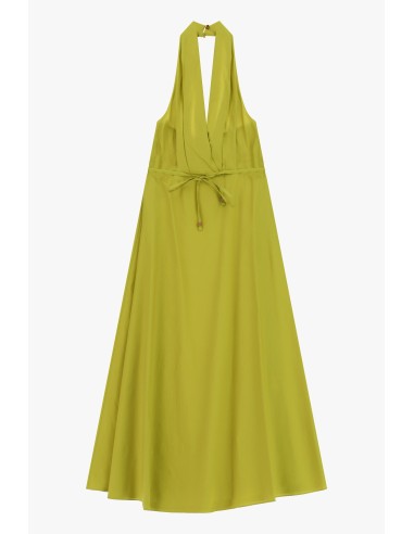 Vestido Longo com Decote Halter e Cinto Dixie