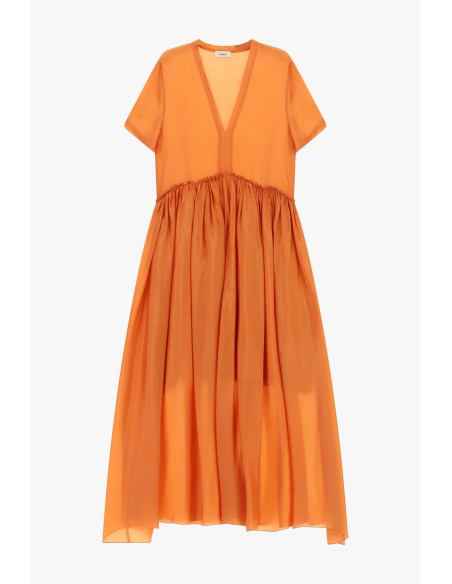 Vestido Longo Decote em V com Saia Ampla Dixie