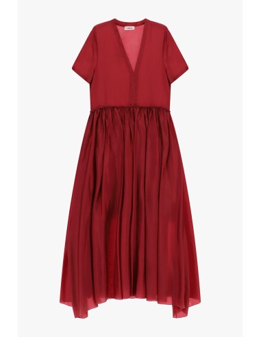 Vestido Longo Decote em V com Saia Ampla Dixie