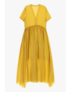 Vestido Longo Decote Em V Com Saia Ampla Dixie